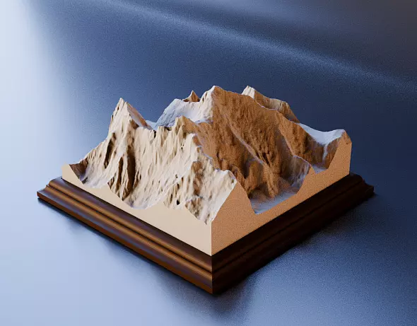 3D-модель горы Эверест (Джомолунгма / Сагарматха)