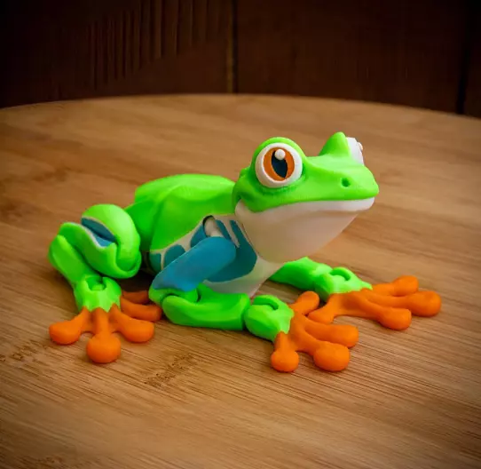 Цифровой файл .STL для 3D-печати, подвижная фигурка лягушки, симпатичная гибкая игрушка