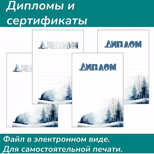 Дипломы (зимний фон)