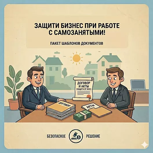 Пакет Шаблонов документов для работы с самозанятыми: договор + акты + инструкция (защита от ФНС)