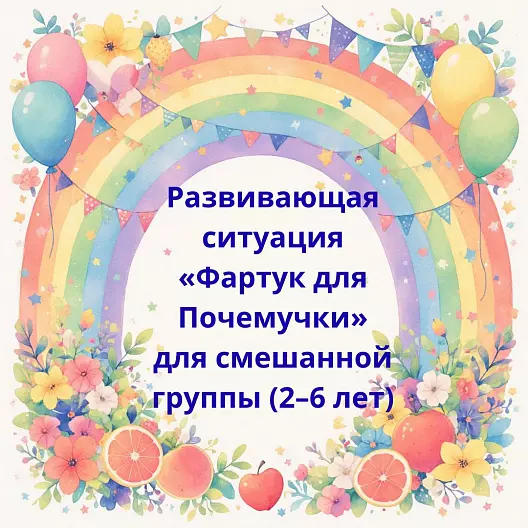 Развивающая ситуация «Фартук для Почемучки» для смешанной группы (2–6 лет)