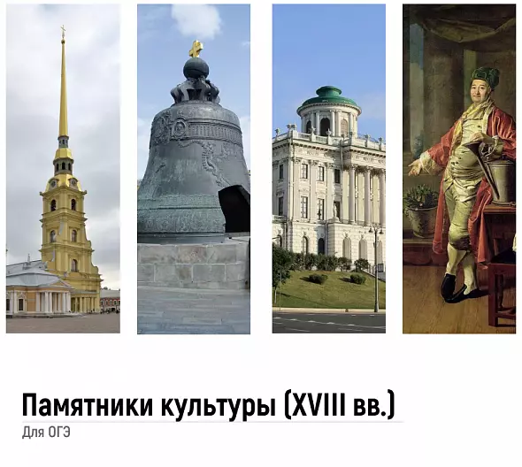 Памятники культуры для ОГЭ по истории. XVIII в
