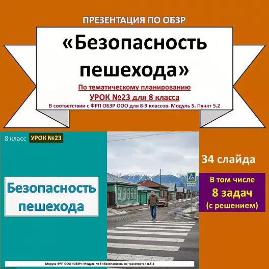 Презентация по ОБЗР «Безопасность пешехода»