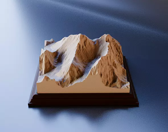 3D-модель горы Эверест (Джомолунгма / Сагарматха)