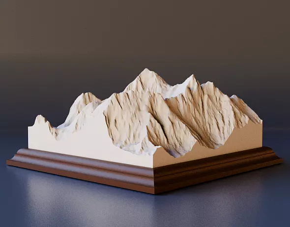 3D-модель горы Эверест (Джомолунгма / Сагарматха)