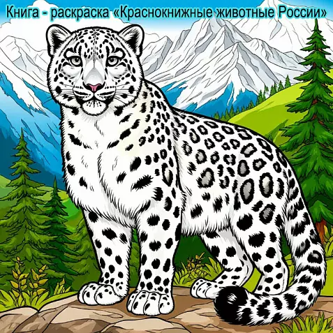 Книга-раскраска "Краснокнижные животные России"