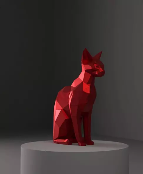 Кот сфинкс из бумаги. Поделка из бумаги, Цифровой шаблон Сфинкс. Сделай сам