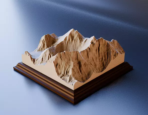 3D-модель горы Эверест (Джомолунгма / Сагарматха)