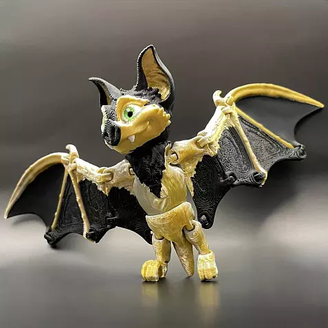 Файл .STL для 3D-печати шарнирной игрушки "Летучая Мышь"