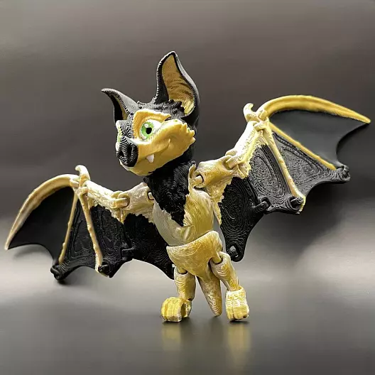 Файл .STL для 3D-печати шарнирной игрушки "Летучая Мышь"