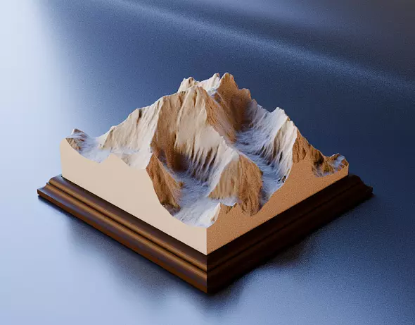 3D-модель горы Эверест (Джомолунгма / Сагарматха)
