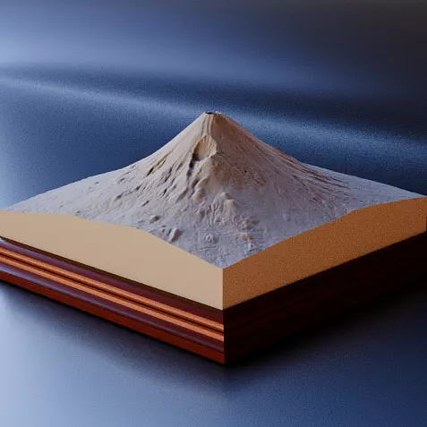 3D STL Модель Горы Фудзи (Fujisan)