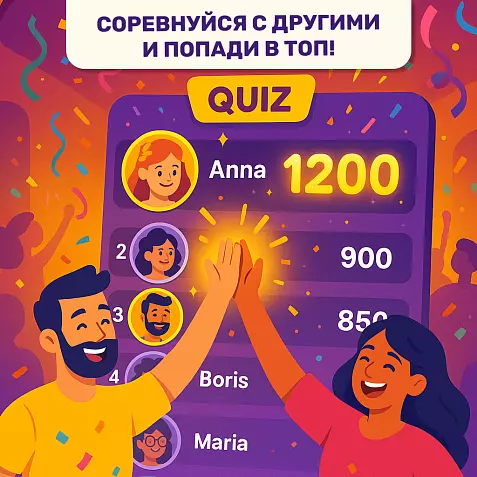 Онлайн-викторины для компании с безлимитным доступом от Partygames.LoL на 1 год