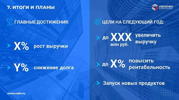 Презентация «Ежегодный финансовый отчет компании»