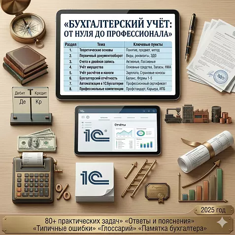Полный учебный курс «Бухгалтерский учёт: от нуля до профессионала» (Теория + 80+ практических задач)