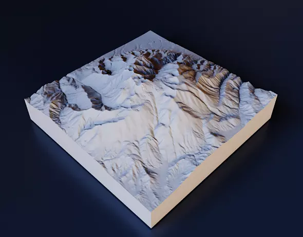 3D-модель горы Олимп (Греция)