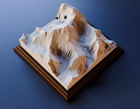 3D-модель горы Эверест (Джомолунгма / Сагарматха)