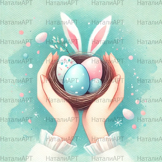 Фон с пасхальным гнездом — символ заботы, весны и уюта